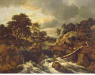 Ruisdael Jacob Isaaksz van Waterfall in Norway - Hermitage